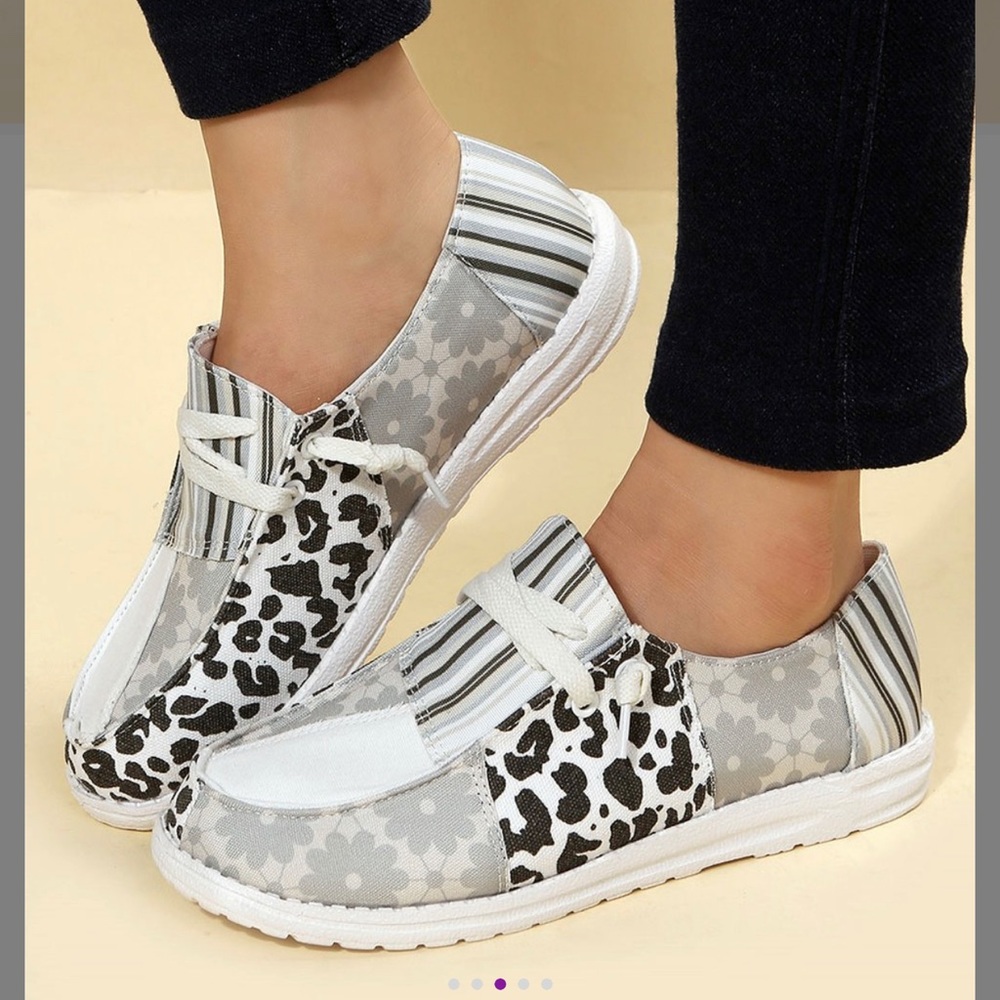 Patchwork slip on sneakers